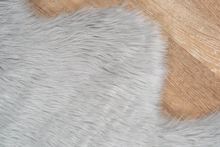 Momeni Sable Faux Fur SBL-1 Grey Area Rug Close up