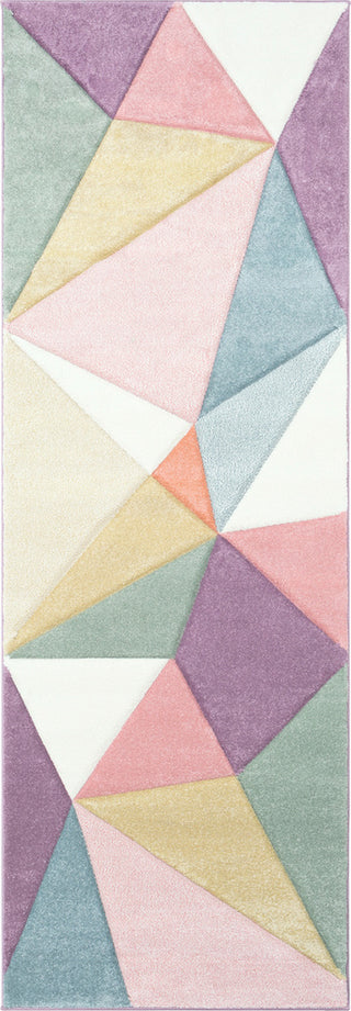 Surya Santa Monica SAC-2303 Rose Mauve Wheat Aqua Sage White Area Rug Runner Image