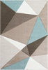 Surya Santa Monica SAC-2304 Taupe Dark Brown Aqua White Area Rug main image