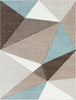 Surya Santa Monica SAC-2304 Taupe Dark Brown Aqua White Area Rug Main Image 8 X 10