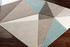 Surya Santa Monica SAC-2304 Taupe Dark Brown Aqua White Area Rug Corner Image