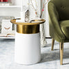 Safavieh Zenith Tray Top Side Table White and Gold Furniture  Feature