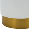 Safavieh Angelo Round Side Table White and Gold Furniture 