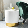 Safavieh Angelo Round Side Table White and Gold Furniture  Feature