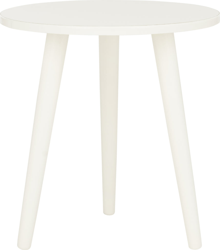 Safavieh Orion Round Accent Table Distressed White Furniture main image