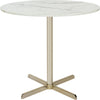 Safavieh Winnie Round Side Table White Marble and Brass Furniture 
