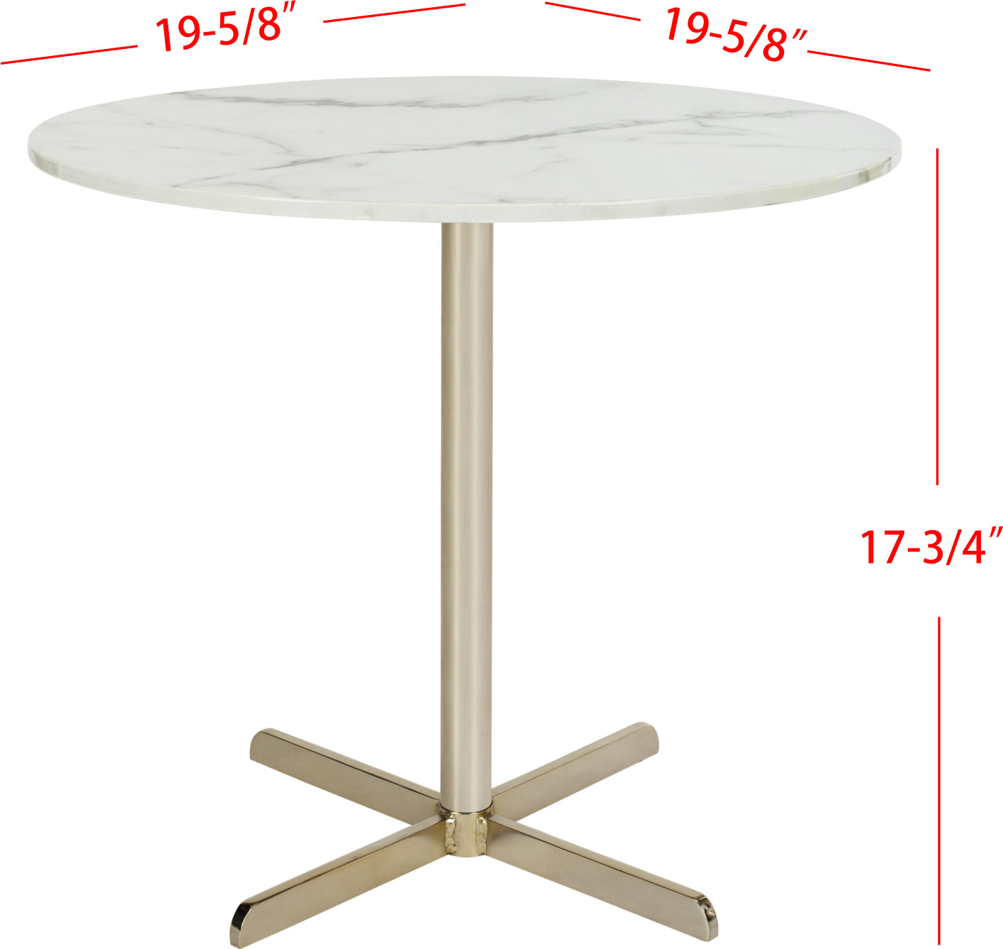 Safavieh Winnie Round Side Table White Marble and Brass Furniture main image
