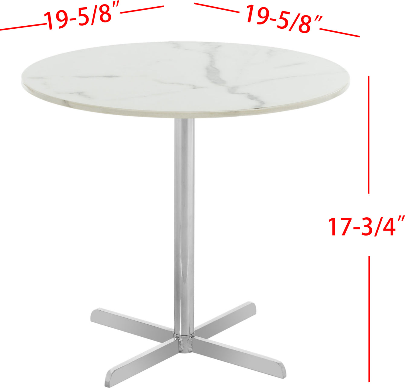 Safavieh Winnie Round Side Table White Marble and Chrome Furniture main image
