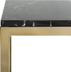 Safavieh Leah Square Side Table Black Marble and Brass Furniture 