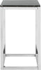 Safavieh Leah Square Side Table Black Marble and Chrome Furniture 