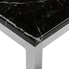 Safavieh Leah Square Side Table Black Marble and Chrome Furniture 