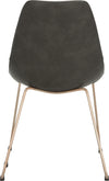 Safavieh Dorian Midcentury Modern Leather Dining Chair Grey and Copper Furniture 