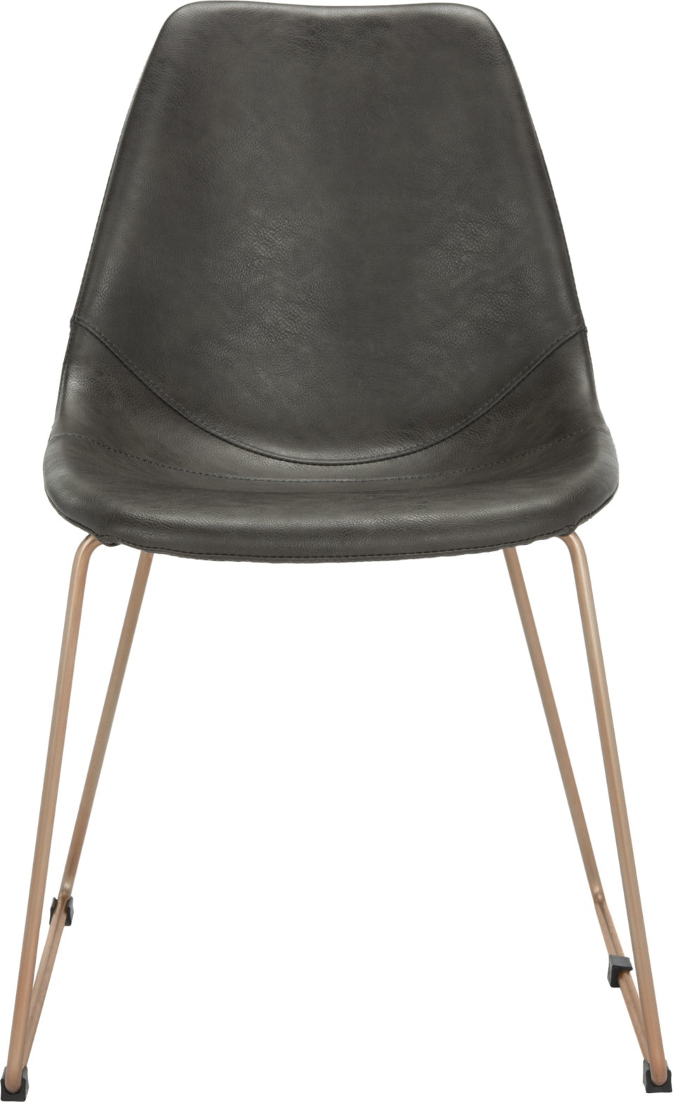 Safavieh Dorian Midcentury Modern Leather Dining Chair Grey and Copper Furniture main image