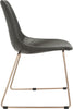 Safavieh Dorian Midcentury Modern Leather Dining Chair Grey and Copper Furniture 