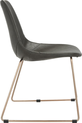 Safavieh Dorian Midcentury Modern Leather Dining Chair Grey and Copper Furniture 