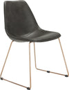 Safavieh Dorian Midcentury Modern Leather Dining Chair Grey and Copper Furniture 