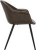 Safavieh Dublin Midcentury Modern Leather Dining Tub Chair Dark Brown and Black Furniture 
