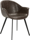 Safavieh Dublin Midcentury Modern Leather Dining Tub Chair Dark Brown and Black Furniture 