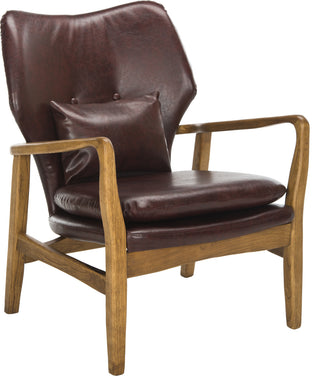 Safavieh Tarly Accent Chair Burgundy and Natural Furniture 