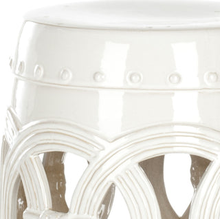 Safavieh Double Coin Ceramic Stool Antique White Furniture 