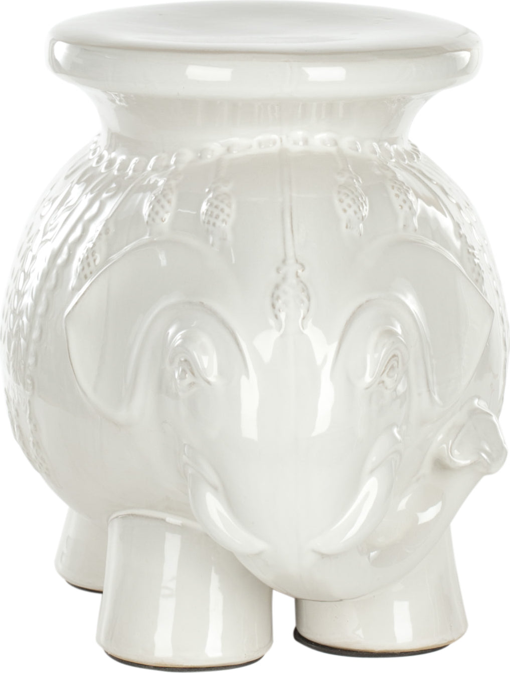 Safavieh Elephant Ceramic Stool White Furniture main image