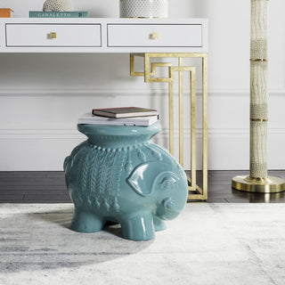 Safavieh Elephant Ceramic Stool Light Blue Furniture  Feature