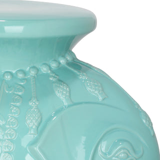 Safavieh Elephant Ceramic Stool Light Blue Furniture 