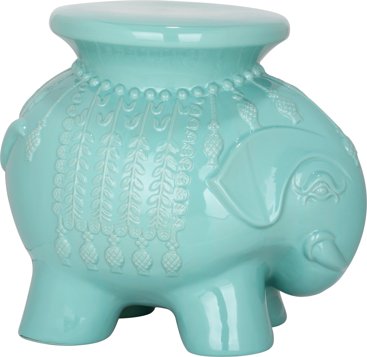 Safavieh Elephant Ceramic Stool Light Blue Furniture main image