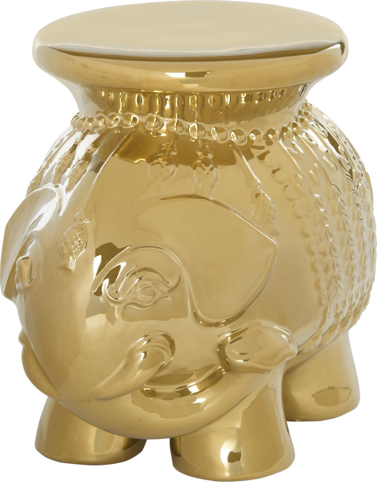 Safavieh Elephant Ceramic Stool Gold Furniture main image