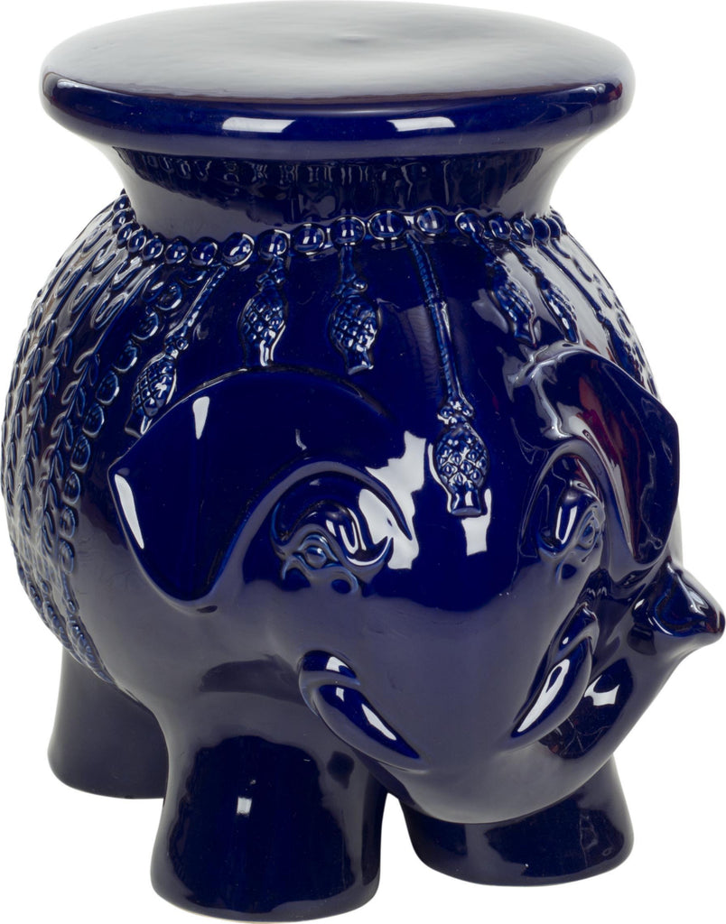 Safavieh Elephant Ceramic Stool Navy Furniture main image