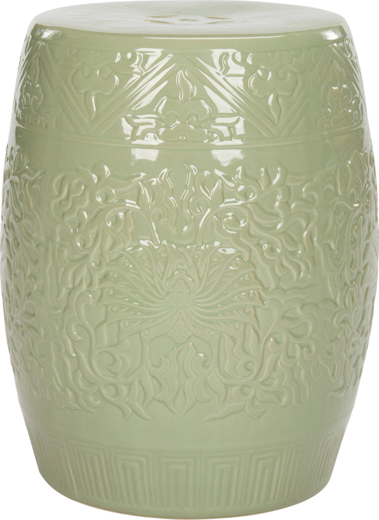 Safavieh Lotus Garden Stool Light Green Furniture main image