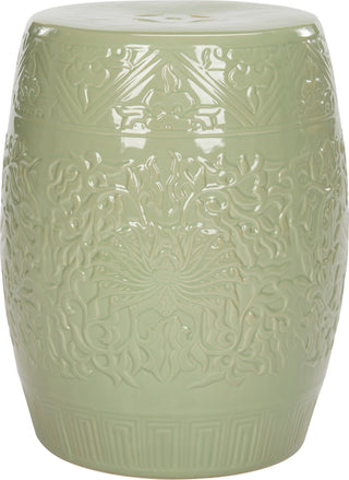 Safavieh Lotus Garden Stool Light Green Furniture main image