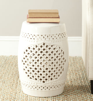 Safavieh Quatrefoil Garden Stool Cream Furniture  Feature