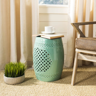 Safavieh Quatrefoil Garden Stool Light Blue Furniture  Feature