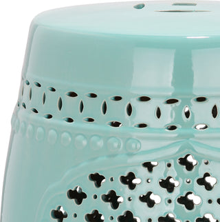 Safavieh Quatrefoil Garden Stool Light Blue Furniture 