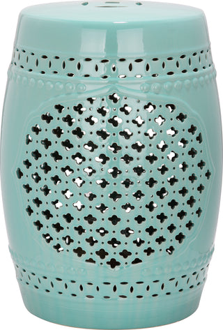 Safavieh Quatrefoil Garden Stool Light Blue Furniture main image