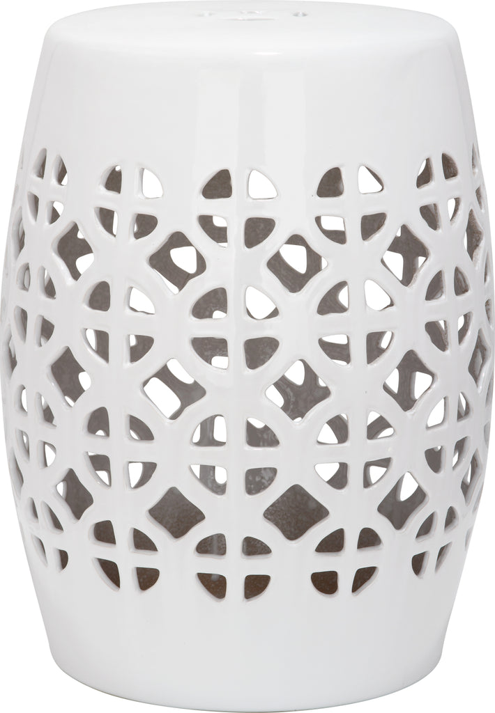 Safavieh Circle Lattice Garden Stool White Furniture main image