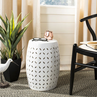 Safavieh Lattice Petal Garden Stool White Furniture  Feature