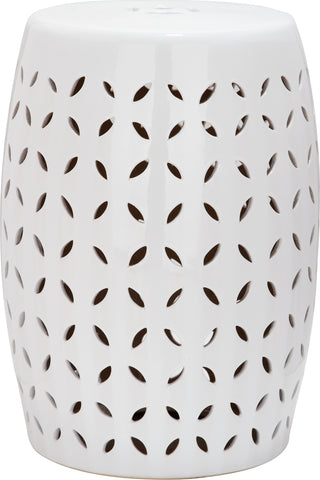 Safavieh Lattice Petal Garden Stool White Furniture main image