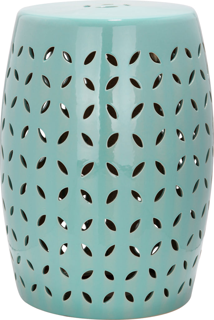 Safavieh Lattice Petal Garden Stool Light Blue Furniture main image