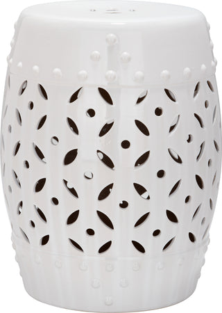 Safavieh Lattice Coin Garden Stool White Furniture main image