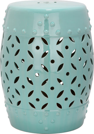 Safavieh Lattice Coin Garden Stool Light Blue Furniture main image