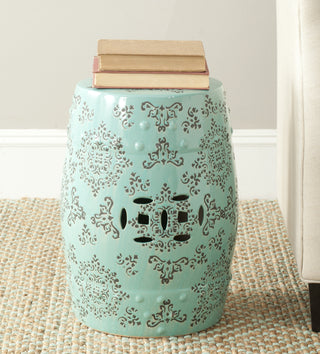 Safavieh Medallion Garden Stool Light Blue Pattern Furniture  Feature