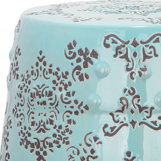 Safavieh Medallion Garden Stool Light Blue Pattern Furniture 