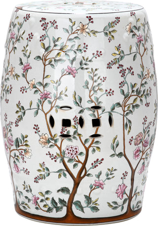 Safavieh Blooming Tree Garden Stool Flower Pattern Furniture main image