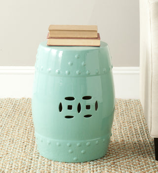 Safavieh Modern Ming Garden Stool Light Aqua Furniture  Feature