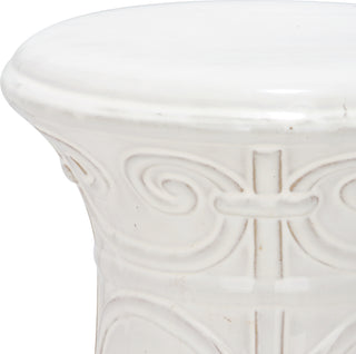 Safavieh Imperial Scroll Garden Stool White Furniture 