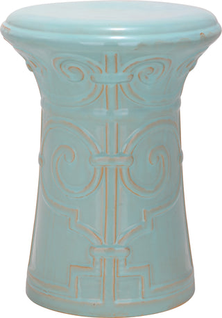 Safavieh Imperial Scroll Garden Stool Light Aqua Furniture main image