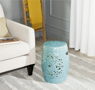 Safavieh Flora Garden Stool Blue Furniture  Feature