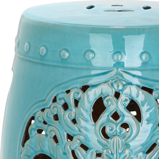 Safavieh Flora Garden Stool Blue Furniture 